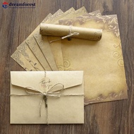 DREAMFOREST Vintage Kraft Envelope Letter Paper Set Valentine's Day Love Letter Invitation Envelopes