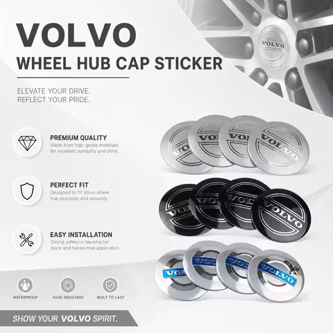 RR-56mm Car Hub Cap Decal Car Rim Cover Center Sticker Decorative Accessories Volvo V40 V50 S40 S80 