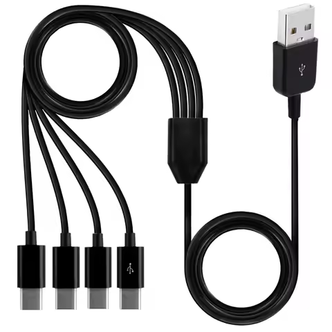 1.5m 1m 0.3m Type-C 1 to 4 3 2 Port Type C USB C to USB Y Splitter Multiple Charging Date Cable Cord
