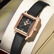 นาฬิกาข้อมือ OPK สำหรับผู้หญิง แบรนด์แท้ กันน้ำ 2024 สไตล์เกาหลี หรูหรา เรียบง่าย คุณภาพสูง สายหนัง