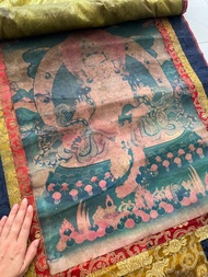 西藏 700多年歷史老寺廟 供奉數十年的 黃財神唐卡
