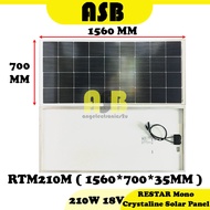 (1pc) RESTAR Mono Crystalline Solar Panel 210W 18V ( RTM210M ) ( 1560*700*35 MM )