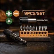 MATA INGCO Screwdriver Bit Set AKSD0071 9 pcs Magnetic Tip S2 Material Suitable for Hand Drill 10-16