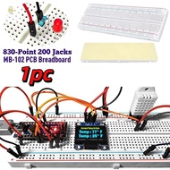 WAY MB-102 Breadboard, 830 Tie Points Red & Blue Wires 830-Hole Breadboard, Breadboard Kit White U S