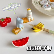 , Ins Style Cute Ceramic Chopstick Holder Cartoon Couple Chopstick Holder Japanese Chopstick Holder Dining Table Orname