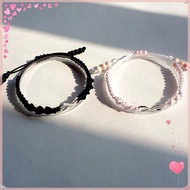 (Contents 2 Bracelets + Box + Card) Woven Knitted Couple Bracelets INFINITY Bracelets