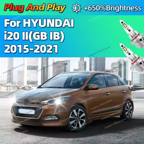 2Pcs 160W LED Light Mini Head Lamp Wireless Car Headlight 6000K For HYUNDAI i20 II GB IB 2015 2016 2