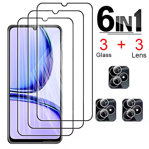 6IN1 Tempered Glass for Realme C53 C55 C31 C33 C30s Camera Lens Screen Protector for Realme C 35 31 