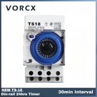 NEM TS-18 Din-rail 24hrs Timer (30min Interval)