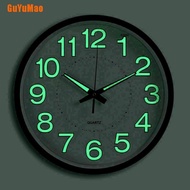 Jam Dinding Quartz Analog Bentuk Bulat Dengan Lampu LED Warna