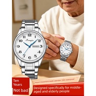 smart watch jam tangan Middle-aged Elderly Watch Men's Mechanical Watch Calendar Waterproof Quartz W