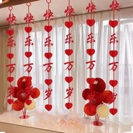 Happy birthday new style flocking birthday bay window decora Happy Birthday Garland new style flocki
