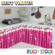 langsir penutup pintu kabinet rak dapur sinki Hordeng / Curtain blinds Under The Kitchen sink Hello kitty soft and thick