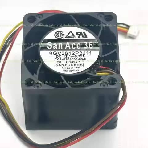 Sanyo Denki 9GV3612P3J11 12V 0.75A 36x36x28mm 4-Wire Server Cooling Fan