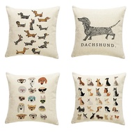Creative Cute Dog Pillowcase Decorative Animal Cushion Cover Cartoon Dachshund Throw Pillow Cover 45cmx45cm For Car Sofa Home