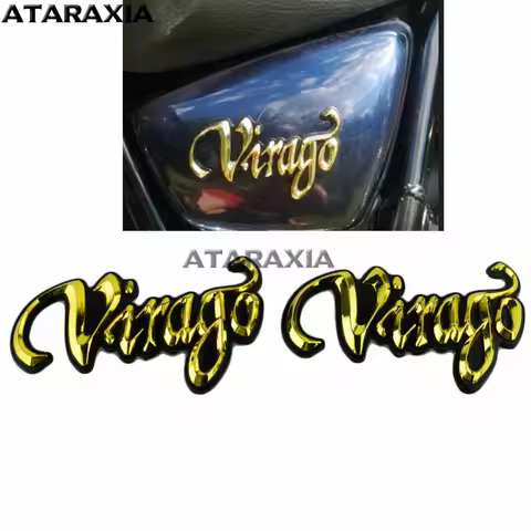 2 PCS bike Virago Motorcycle Gas Tank 3D Emblem Badge Decals Logo Mark For Yamaha XV 125 250 400 XV1
