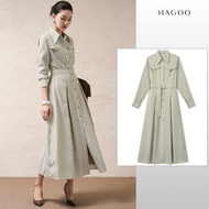 Dress Wanita Shirt Dress Stripe Yoke Detail Office Elegant HAGOO [V9066]