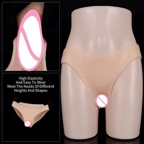 Men Silicone Cross Dressing Briefs Insertable Realistic Vagina Pants Crossdresser Briefs Fake Vagina