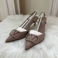 華倫天奴Valentino VLogo Signature Garavani牛皮高跟鞋 裸色 38.5碼