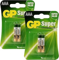Premium Batteries GP AAAA Battery 25A Super Alkaline MN2500 E96 LR61 - EXP 11-23 (4 Batteries)