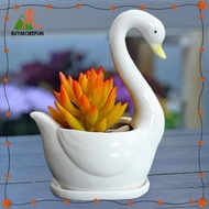 [Buymorefun] White Flower Pot Shaped Cartoon Vase Pot Plant Container Plant