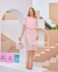 Jebeya Ruffle Dress in Rose (สีชมพู)