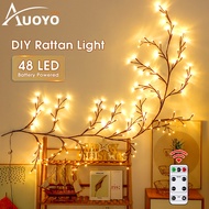 Auoyo đèn LED trang trí đèn Cổ Tích 48/144led đèn cành liễu Thần Tiên Dây đèn cành cây Tự Làm Đèn vò