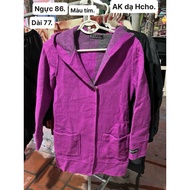 Jacket size S bust 86cm, length 77cm.