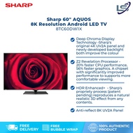 Sharp 60" AQUOS 8K Resolution Android LED TV 8TC60DW1X | Netflix | HDMI | USB | Auto Volume | Clear 