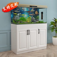 QM🏅Aquarium Base Cabinet Solid Wood Multi-Layer Shelf Fish Tank Base Aquarium Bottom Cabinet Hallway Table Water Tank Sh
