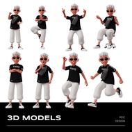 3D MODEL | 🕺 30 Male Character Poses & Body Models – C4D | Blender