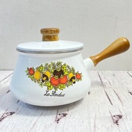 法式火鍋鍋復古花卉琺瑯白色平底鍋 Corning Ware Spice of Life