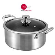 SUS 316 Stainless Steel Non Stick Sauce Pot/ Soup Pot /Frying Wok with handle