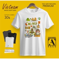 VIETNAMESE SOUVENIR T-SHIRT DA NANG WEAR NATIONALTAG ASAL COTTON 30S MATERIAL PREMIUM GIFT SOUVENIR