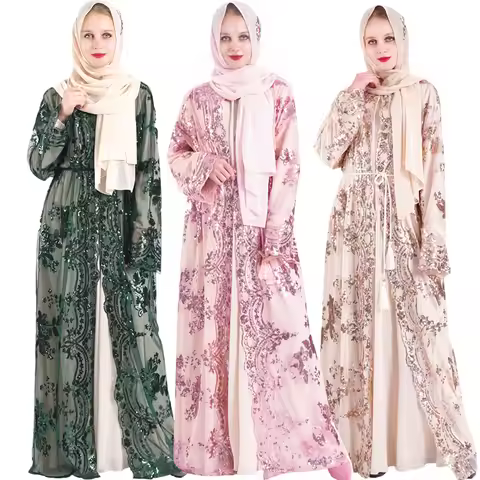 New Islamic Clothing Polyester Muslim Abaya Women Dress Ramadan Dresses Islam Robe Musulman Hijab Ka