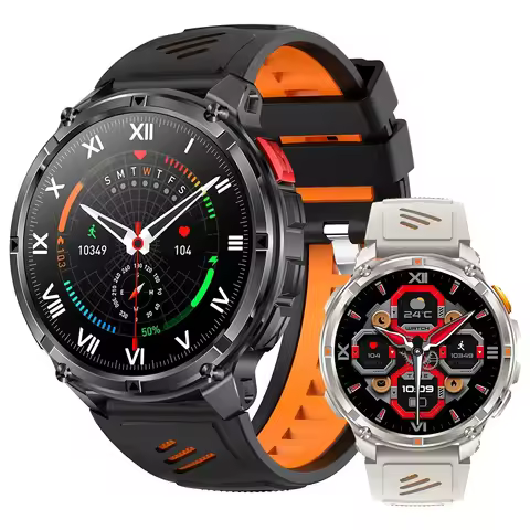 Men HT33 Smart Watch 1.7inch LED Flashlight BT Calling Outdoor Sports Compass Health Monitoring 1100