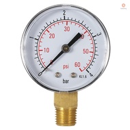 50mm 0~60psi 0~4bar Pool Filter Water Pressure Dial Hydraulic Pressure Gauge Meter Manometer 1/4" NP
