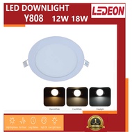 LEDEON Lampu LED Y808 Panel Downlight  6inch 12W ; 8 inch18W Round Recessed Panel Type