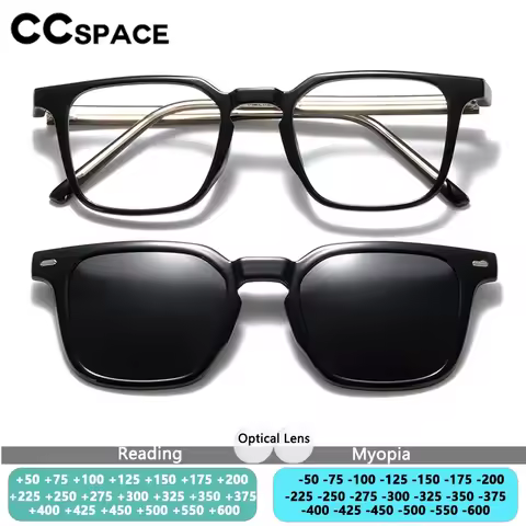 CCspace Anti Blue Light Women's Myopia Glasses Flip Up Magnet Glasses Men's Eyeglasses Clip On Polar