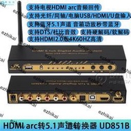 超低價HDMI4K ARC轉5.1聲道音頻解碼器光纖同軸AC3杜比DTS帶U盤播放