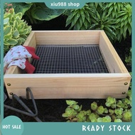 (Ready Stock) 1 Piece Raw Rutes Cedar Garden Sifter Wood+Metal As Shown Hand Held for Compost, Dirt and Potting Soil Rough Sawn Sustainable Cedar