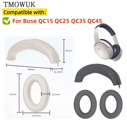 For Bose QC15 QC25 QC35 QC45 Earpads Headphone Silicone ear cap cover headband zipper protective cov