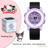 นาฬิกา Sanrio Kuromi ของแท้ 100% สำหรับเด็กผู้หญิงนาฬิกาดิจิตอลกันน้ำ พร้อมแบ็คไลท์ กันกระแทกสำหรับเด็กนาฬิกาของขวัญวันเกิดของขวัญคริสต์มาส8591