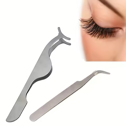 2 pc, Beauty Makeup Eyelash Stainless Steel Eyelash Curler, Grafting Eyelash Auxiliary Tool, Eyelash