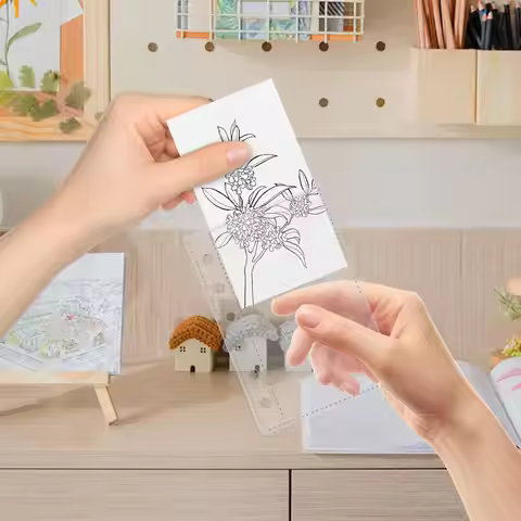 Transparent Binder Sheet Protectors 10 Pieces A7 6-Ring Clear Binder Document Covers Card Sleeves fo