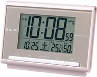 Seiko Clock SQ698P Seiko Clock Alarm Clock Radio Digital Calendar Temperature Humidity Display Light Pink Pearl