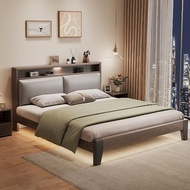 【SG⭐READY STOCK】Leather And Solid Wood Bed Frame Bed Frame with Mattress Package Single/Queen/King Bed