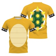 3d Printed Cartoon Bowser T-Shirt Harajuku Child Casual Top Cosplay Costume Boys_girls Summer Short 