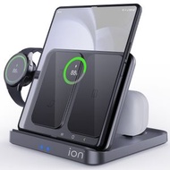 ion - 三合一可折疊 Galaxy Z Fold 系列, 手錶, 耳機 Qi 無線快速充電站支架 Samsung 專用
