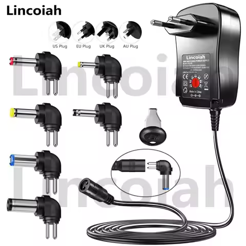 3V 4.5V 5V 6V 7.5V 9V 12V 2A 2.5A AC/DC Adapter Adjustable Power Supply Universal Adaptor Charger fo